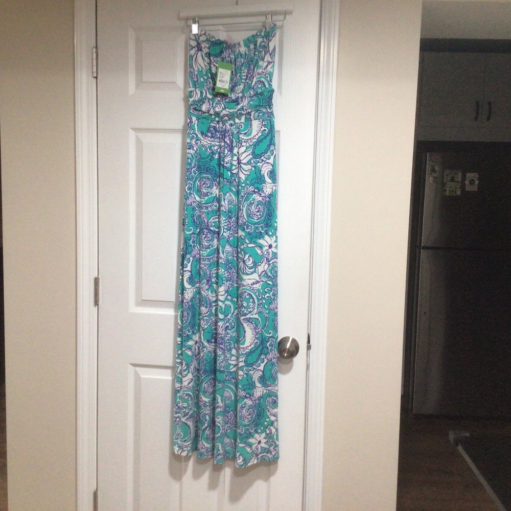 Lilly Pulitzer maxi Holbrook dress seafoam green NWT